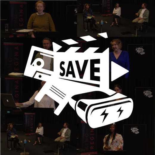Save-tapahtuman logo ja taustalla valokuvia seminaarin puhujista